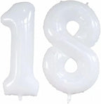 GOER Number 18 Balloons for 18th Birthday Sweet 18 Party Decorations,42 Inch Jumbo Foil Helium 81 Balloons for 81st Birthday Party Decoration (White)