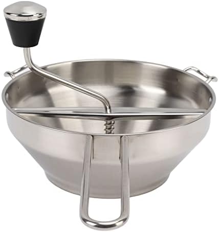 Manual Food Mill, Ergonomic Food Mill Stainless Steel Milling Handle Stainless Steel Bowl Rotary Food Mill for Tomato Sauce Applesauce Mashed Potatoes Baby Food