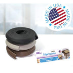 KidKusion Baby Proof Edge Cushion Protector | Made in USA | Foam Rubber Furniture and Fireplace Edge Guard Bumper | Brown | 12 Ft | Tape Included