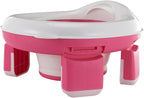 Kids Travel Potty | Foldable Car Potty | Potty Training Toilet w/Travel Bag & Potty Liners for Indoor and Outdoor (Pink)