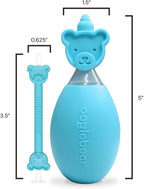 oogiebear BearPair FSA/HSA Eligible Silicone Bulb Baby Nasal Aspirator and Ear & Nose Syringe, Safely Sucks Snot and Removes Mucus, Cleanable and Reusable, Blue