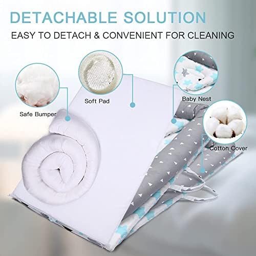 Lounger for Newborn, Newborn Lounger for 0-24 Months, Breathable & Portable Infant Nest - Soft Infant Floor Seat Cover for Travel (Leaves)