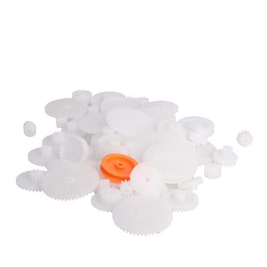 Fielect 64 Type Plastic Gears Kit Plastic Gears Plastic Crown Gear Single Double Reduction Gear Worm Gear for DC Motor DIY Model Toys 1Pcs