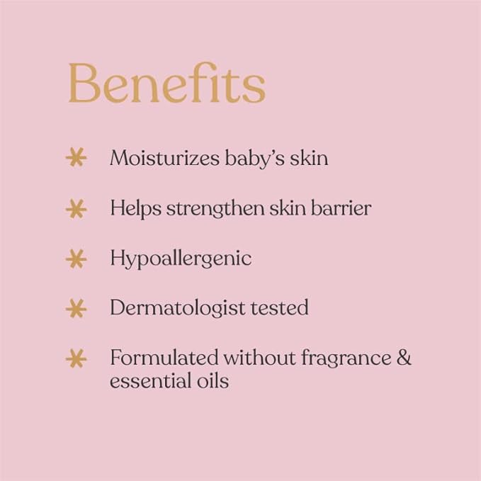 Soothing Baby Lotion for Dry, Eczema Prone & Sensitive Skin with Jojoba Oil + Squalane - Moisturizing, Nourishing Lotion for Newborns, Babies & Kids, Fragrance Free | 7.8 fl. oz.