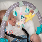 Taf Toys Activity Arch Ideal for Infant & Toddlers, Fits Stroller & Pram. with Fascinating Toys, Stimulates Baby’s Senses and Motor Skills Development. Mini Moon Arch