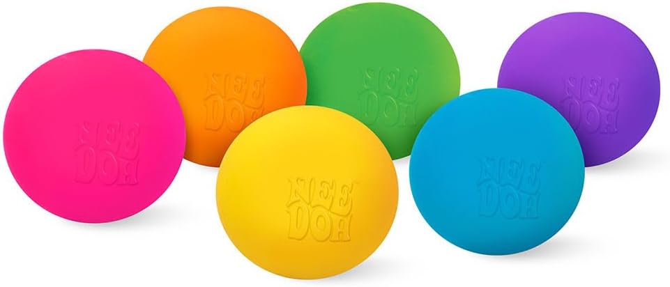 Schylling NeeDoh Rainboh Teenie - Sensory Fidget Toy - 6 Mini Groovy Globs - Ages 3 to Adult
