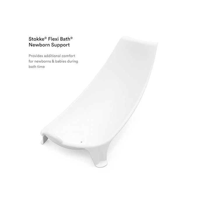 Stokke Flexi Bath Newborn Support, White - Best for Babies Up to Eight Months or 17.6 lbs - Lightweight, Convenient, Comfortable & Safe
