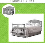 Full-Size Conversion Kit Bed Rails for Sorelle Convertible Cribs - Solid Wood Rail - Toddler and Adult Bed Rail for Full-Size Beds - Essential Nursery & Baby Furniture (Model #221, Gray)
