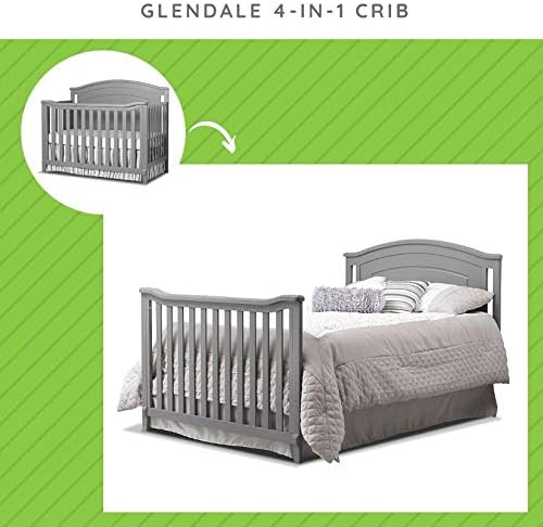 Full-Size Conversion Kit Bed Rails for Sorelle Convertible Cribs - Solid Wood Rail - Toddler and Adult Bed Rail for Full-Size Beds - Essential Nursery & Baby Furniture (Model #221, Gray)