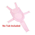 Breathable Mesh Newborn Baby Bath Mat Floating Foam Baby Tub Pillow Adjustable Non-Slip Bath Seat Pad Bath Cushion for Bathtub for 0-18 Months (Style 2-Blue(mesh)) (Pink)