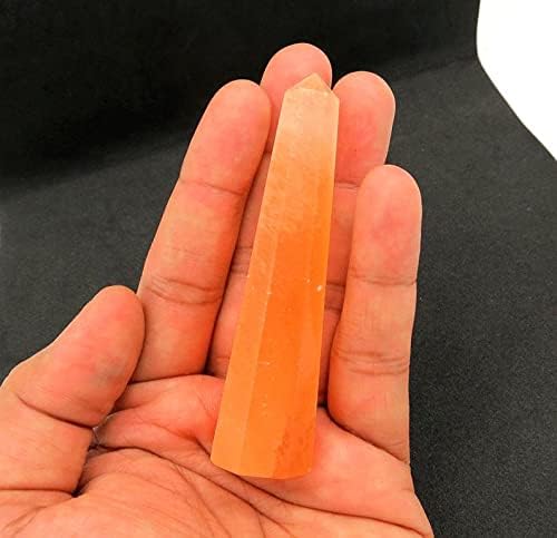 Amazing Gemstone Orange Selenite Crystal Towers ~ Natural Healing Crystal Point Obelisk for Reiki Healing and Crystal Grid (2" to 3" INCH)