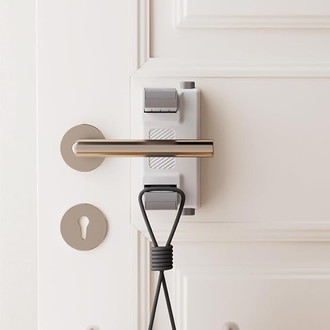 YEYA Upgrade Child Safety Door Handle Lock, White Universal Fit Lever Locks with 3M Adhesive, 2-Pack Toddler Proof Safety Locks for Indoor Doors, Easy Installation No Tools Required