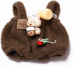 YAMASO Doll Clothes and Accessories Suitable for 17cm Dolls (1hat+1romper+1Camera Backpack no Doll)(Brown)