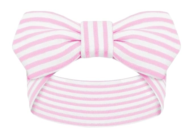 Creative Knitwear Memphis Tigers Infant Girls Pink/White Striped Hair Knot Headband Embroidered Logo - Size Newborn - 4T