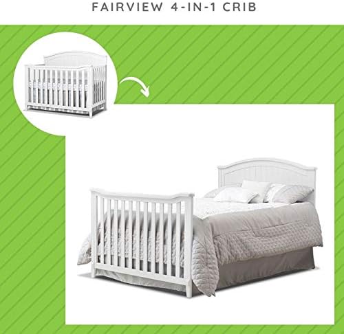 Full-Size Conversion Kit Bed Rails for Sorelle Convertible Cribs - Solid Wood Rail - Toddler and Adult Bed Rail for Full-Size Beds - Essential Nursery & Baby Furniture (Model #221, White)