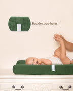 Blissful Diary Muslin Changing Pad Cover for Girls Boys, Ultra Soft Breathable Cotton, Baby Diaper Change Table Pad Covers, 2Pack (Monstera Leaves&Dark Green)