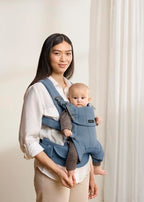 BabyBjörn Baby Carrier Harmony, Woven mélange, Blue | 3-in-1 Ergonomic Baby Carrier; Newborn, Facing-in, Outward-Facing, and Back Carrying Positions Supported (7-40 lbs), Newborn to Toddler