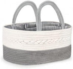 Maliton Diaper Caddy Organizer for Baby Boy- Cotton Rope for Changing Table, Nursery Storage, Newborn Baby Must Have Items