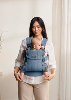 BabyBjörn Baby Carrier Harmony, Woven mélange, Blue | 3-in-1 Ergonomic Baby Carrier; Newborn, Facing-in, Outward-Facing, and Back Carrying Positions Supported (7-40 lbs), Newborn to Toddler
