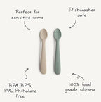 mushie Silicone Baby Feeding Spoons | 2 Pack (Ivory)