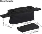 Universal Stroller Organizer with Insulated Cup Holder, Detachable Phone Bag, Shoulder Strap – Fits All Stroller Types, Keeps Drinks Hot/Cold (Black)