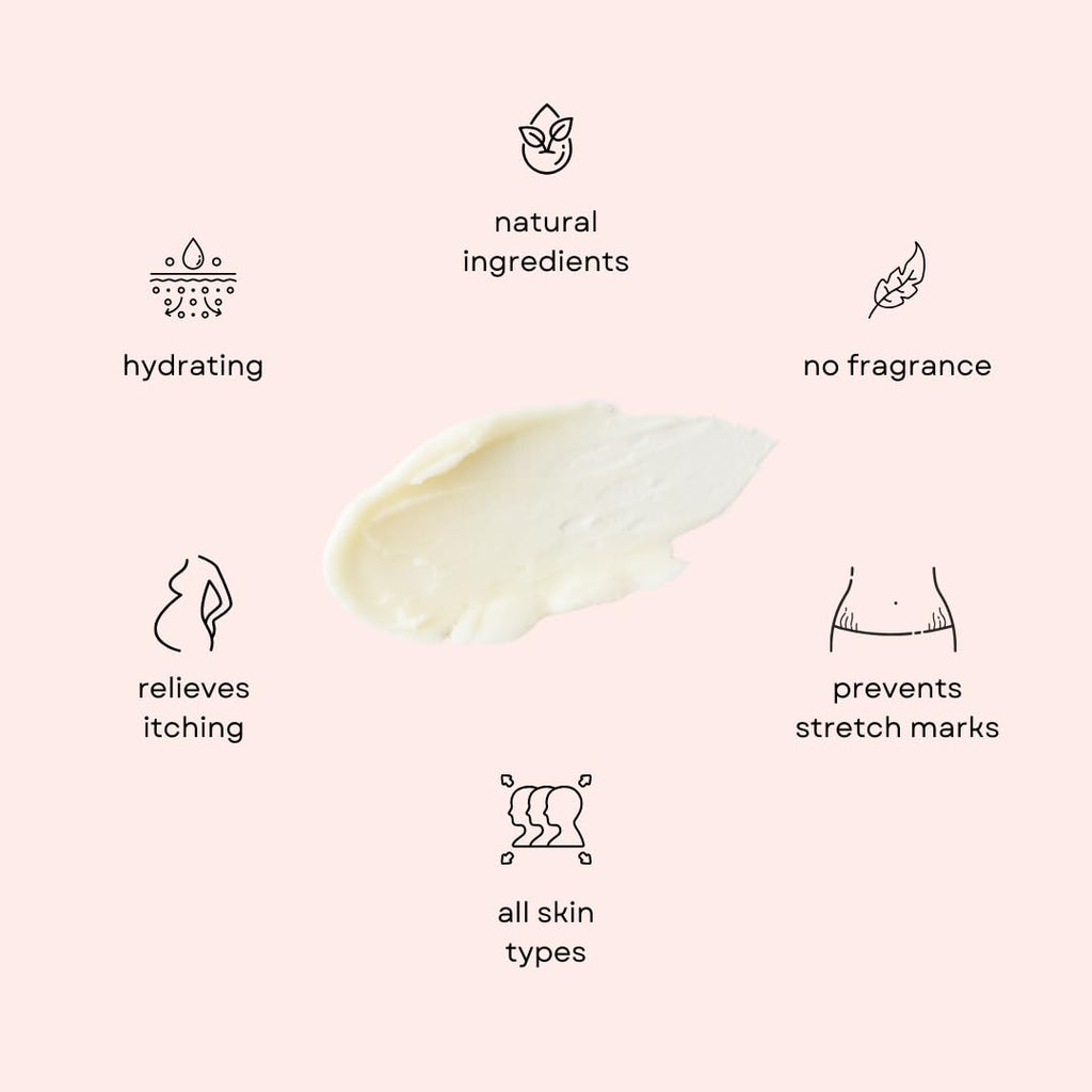 Organic Belly Butter for Pregnancy Stretch Mark Prevention and Treatment by Irene Organics - Award Winning Anti Stretch Mark Tummy Balm For Pregnancy and Postpartum 4oz - Hydrating Bump Cream