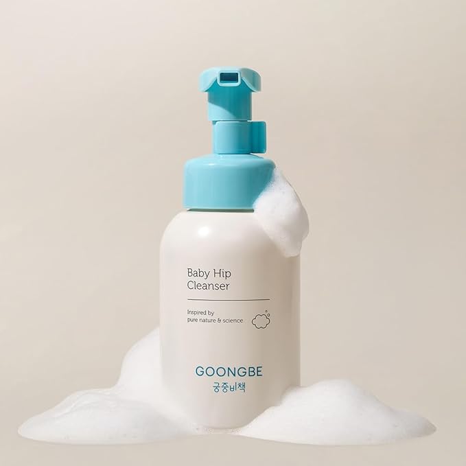 GOONGBE Baby Diapering Cleanser - Korean Baby Hip Buttocks Wash for Baby's Sensitive Skin - Dermatologically Tested - pH 5.5 Soft and Dense Bubble Foam, 10.1 fl.oz.