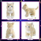 Glow Guards 14'' Light up Musical Kitty Stuffed Animal Soft Realistic Cat Plush Toy with LED Night Lights Lullabies Singing Glow Birthday Children's Day for Toddler Kids