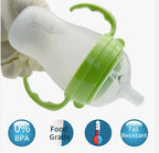 Baby Bottles (2 Pack) 8oz Nurture Nest Anti Colic Bottles with Easy to Hold Handles and Soothing Green Trim