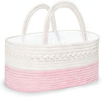 Maliton Diaper Caddy for Baby Girl-Cotton Rope Diaper Caddy, Diaper Organizer for Changing Table, Portable Baby Basket for Storage Baby Stuff, Newborn Registry Must Have Items