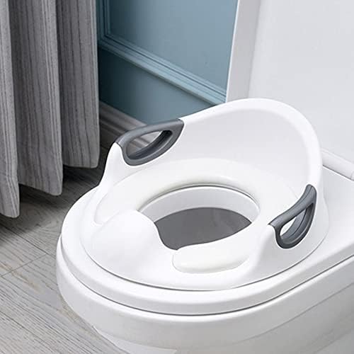 Potty Training Seat for Boys Girls Kids Toddlers Toilet Training Seat Potty Seat for Baby with Detachable Soft Cushion Sturdy Handle and Backrest (White)