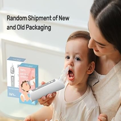 HEYVALUE Nasal Aspirator for Baby, Electric Baby Nose Sucker, Automatic Nose Cleaner with 3 Silicone Tips, Adjustable Suction Level and Music Soothing Function