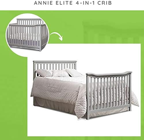 Full-Size Conversion Kit Bed Rails for Sorelle Convertible Cribs - Solid Wood Rail - Toddler and Adult Bed Rail for Full-Size Beds - Essential Nursery & Baby Furniture (Model #221, Gray)