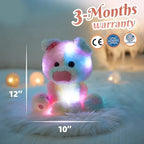 Glow Guards 12'' Light up Rainbow Piggy Stuffed Animal,LED Soft Farm Animal Pig Plush Toy with Night Lights,Ideal Children's Day Birthday Hoilday Gift for Toddler Kids