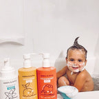Dabble & Dollop Tangerine + Vanilla Body Wash & Shampoo – 3-in-1 Natural Bubble Bath for Kids, Made in USA, No Parabens or Sulfates, Vegan, Gluten-Free, Tear-Free (2-Pack)