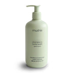 mushie Baby Shampoo & Body Wash | Gentle Formula for Delicate Skin | Certified Organic | Made in Denmark, 13.53 fl oz (Green Lemon)