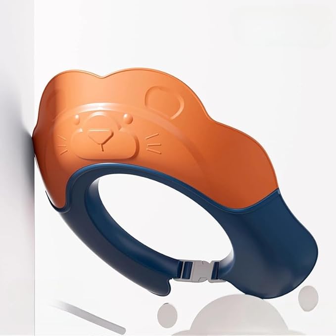 Baby Shower Cap - Waterproof Bath Visor for Toddlers 1-3 Years, Extra Soft Silicone Hair Washing Hat for Kids, Keep Water Out of Eyes(Animal Design) (orange)