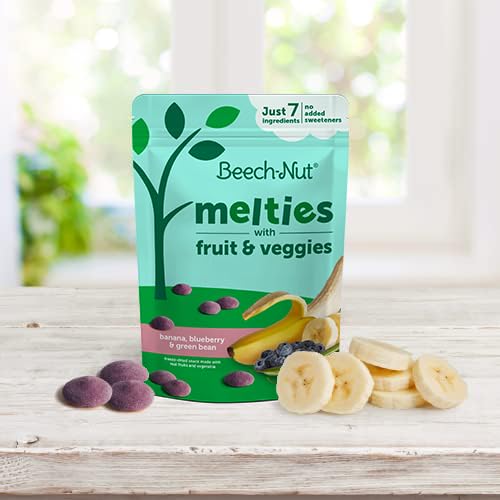 Beech-Nut Melties Baby & Toddler Snack Melts, Banana Blueberry Green Bean, 1 oz (7 Pack)