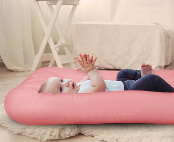 Baby Lounger for Newborn 0-18 Months, Bionic Design Infant Floor Seats & Loungers for Home and Travel, Soft Organic Cotton Baby Lounger, Newborn Babies Shower Gifts