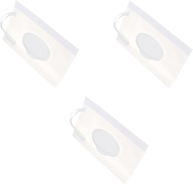 3Pcs White Wipe Case Travel Holder Keeps Wipes Moist Set of Wet Wipes Holders Cases Portable Travel On The Go Refillable Dispenser Container Diaper Wipe Holders Wipes Holders