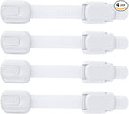 Child Safety Strap Locks (4 Pack) Baby Proof Cabinets, Drawers, Fridge, Toilet & Trash Cans – 3M Adhesive Childproof Locks – Jool Baby