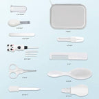 Baby Grooming Kit, 15 in 1 Portable Baby Safety Care Set with 01 Hair Brush Comb Nail Clipper Nasal Aspirator etc for Nursery Newborn Infant Girl Boys Keep Clean(White)