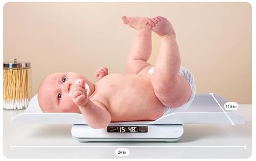 Greater Goods Digital Baby Scale with Tray – Accurate Infant & Toddler Weighing, Hold Function Helps with Baby Movement