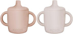 Silicone Sippy Cups with Easy Grip Transition Handles and a Soft Spout. A Non Toxic No Spill Unbreakable Training Cup 150ml/5oz |2-PACK Pink and Cream|