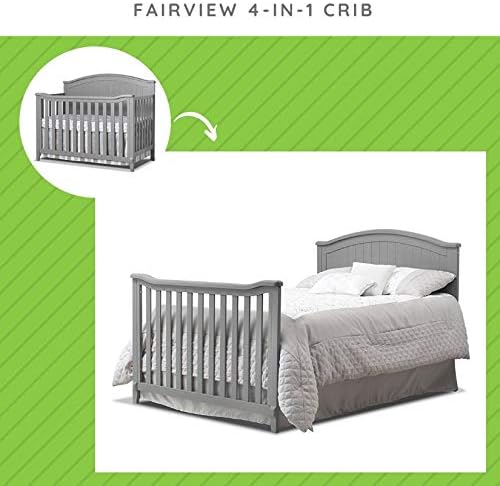 Full-Size Conversion Kit Bed Rails for Sorelle Convertible Cribs - Solid Wood Rail - Toddler and Adult Bed Rail for Full-Size Beds - Essential Nursery & Baby Furniture (Model #221, Gray)