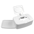 Wipes Dispenser with Dustproof Lid, Refillable Wipe Holder for Baby Nursery, Bathroom, Kitchen, and Living Room, Keeps Fresh and Clean, Single-Hand Operation, 6.69X4.13in, White