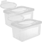 Sewroro 2pcs Wipes Dispenser Transparent Tissue Box Holder Baby Wipe Holder Refillable Wipe Container Case for Home Office
