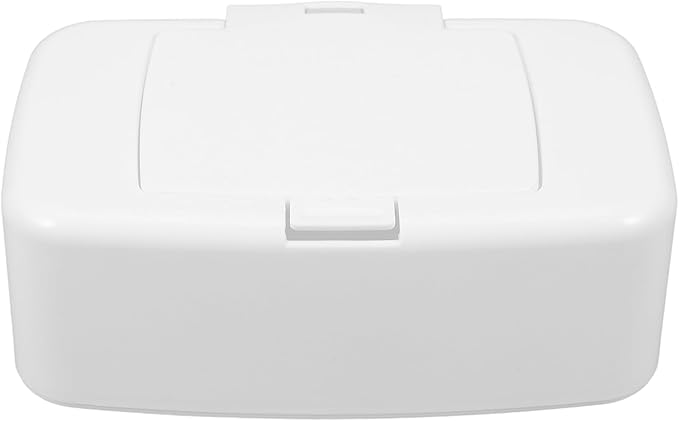 Wipes Dispenser - Wipe Holder for Baby and Adult - Refillable Container Keeps Clean Non-Slip Easy Pull Pouch Case White