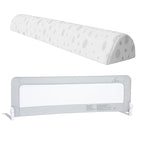 ComfyBumpy Bed Rail & Bumper Set for Toddlers – Extra-Long Rail + Foam Safety Guard | Fits Twin, Full, Queen & King Sizes | Non-Slip Protection for Comfortable Toddler Sleep | Grey