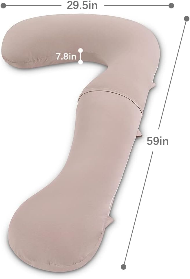 INSEN Pregnancy Pillow for Sleeping,Maternity Body Pillow for Pregnancy Women,Pregnancy Support Pillow for Back, Hip Pain, Apricot